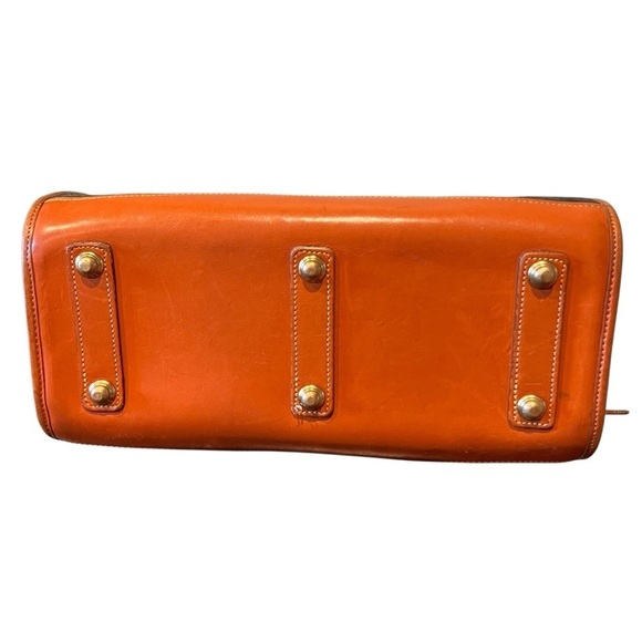 Dooney & Bourke All Weather Handbag Satchel Pebble Grain Black and Tan, 1980s - Picture 4 of 10